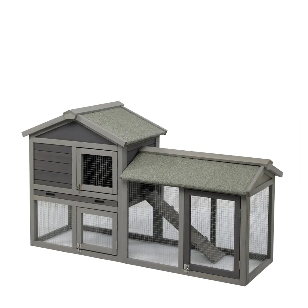 148cm Rabbit Hutch Metal Run Wooden Cage | Guinea Pig Cage House