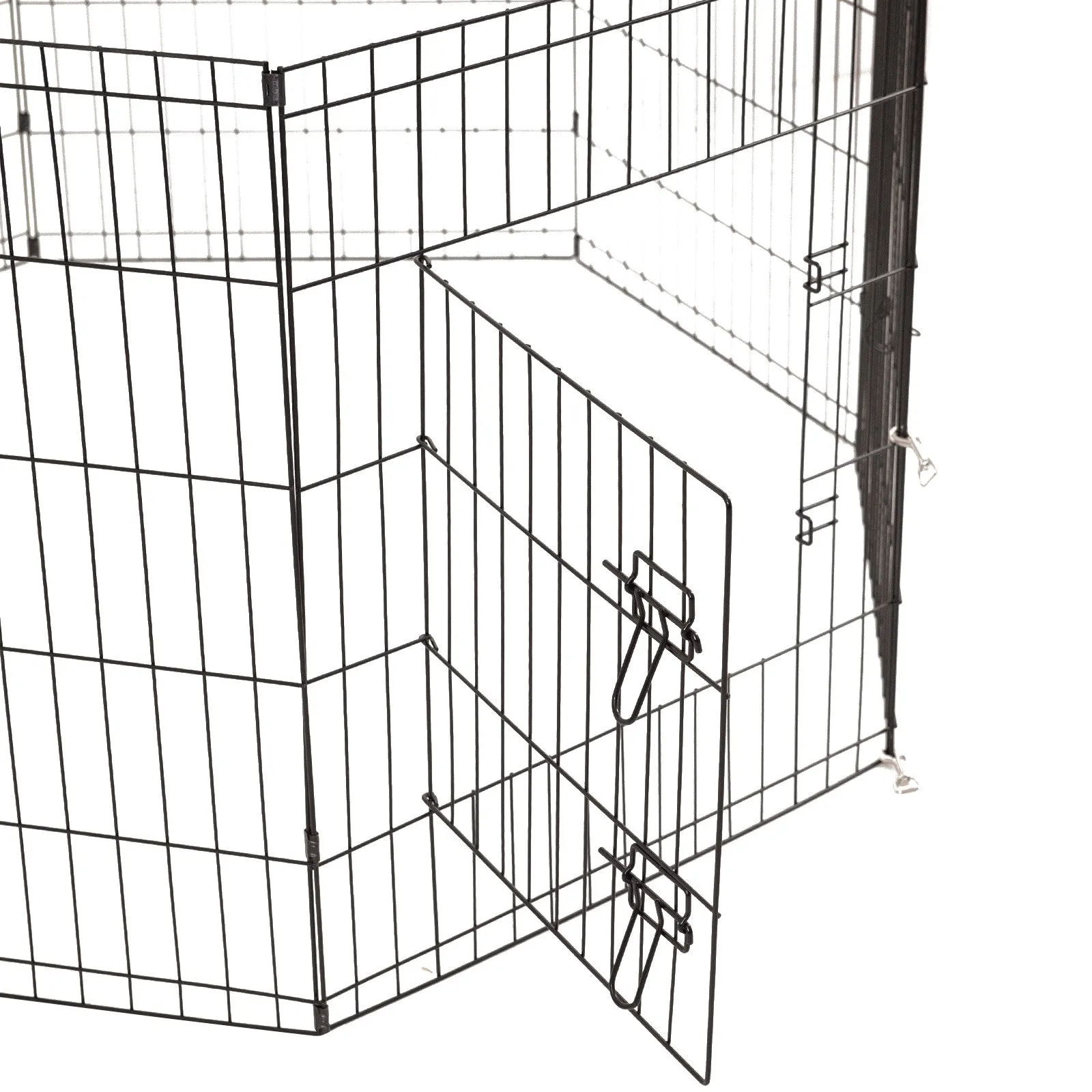4Paws 8 Panel Playpen | Puppy Exercise Fence Cage | Black | Available in Various Sizes