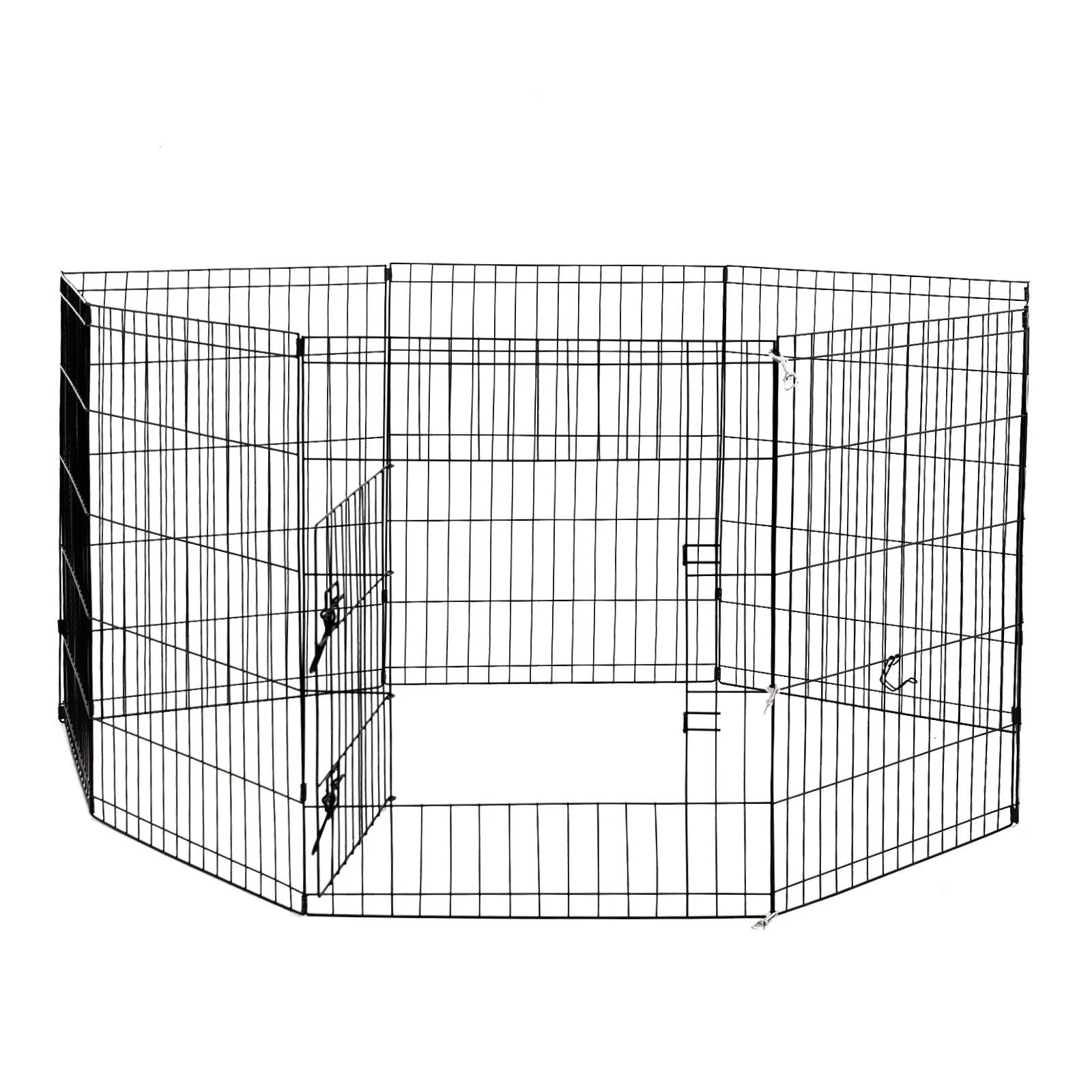 4Paws 8 Panel Playpen | Puppy Exercise Fence Cage | Black | Available in Various Sizes