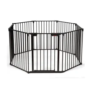 Adjustable Panel Baby Gate & Play Yard - Black