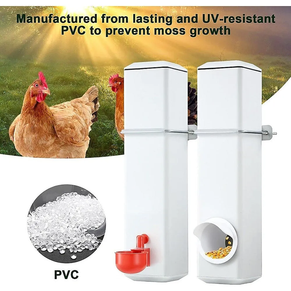 Automatic 4L Chicken Feeder & Waterer, Anti-Spill, Durable PVC
