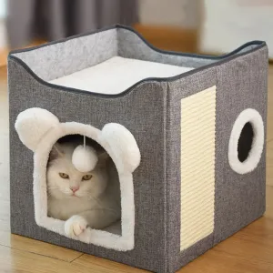 Double Layered Foldable Pet House & Cat Bed