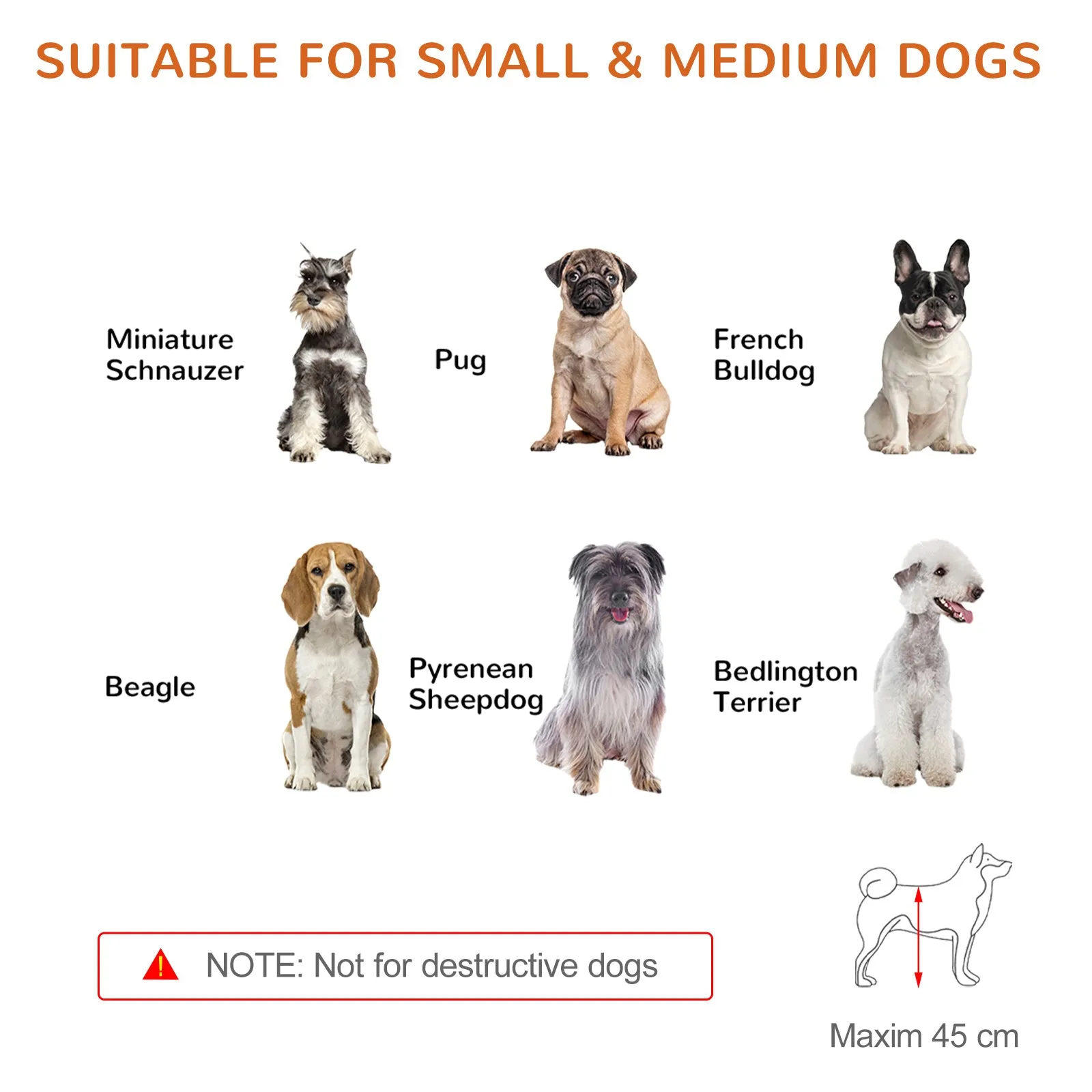 Freestanding Dog Barrier / Gate with Support Feet - 69H x 104-183 cm