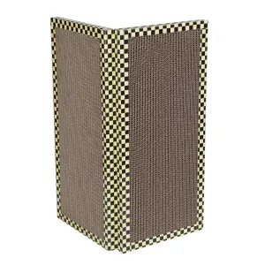 Fresh Fab Finds 2Pcs Foldable Cat Scratcher Sofa Wall Couch Corner Vertical Double-Sided Cat Scratching Board No Drilling Cardboard Kitten Furniture Protector