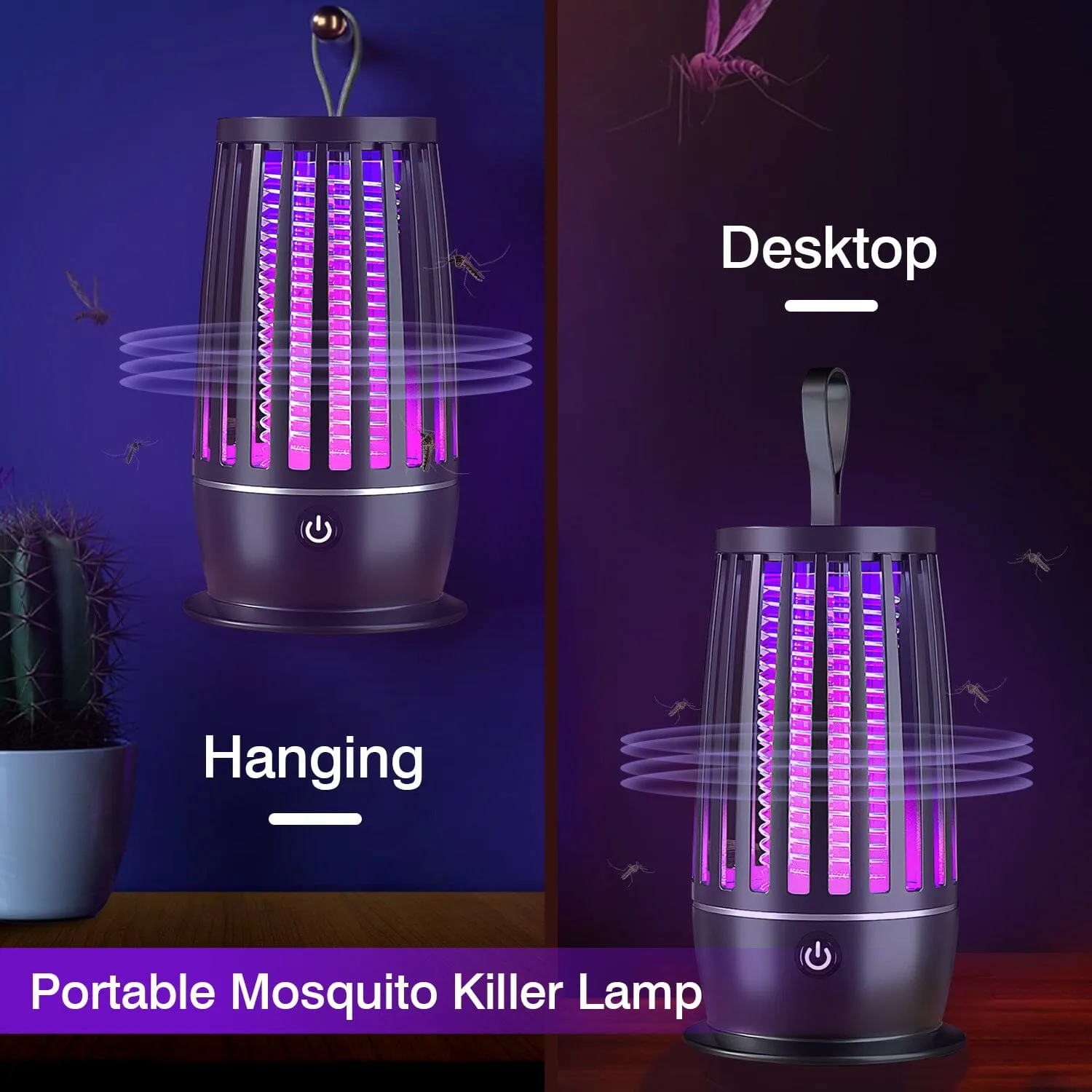 Killer Lamp Bug Zapper with Night Light Strap Mosquito Catcher