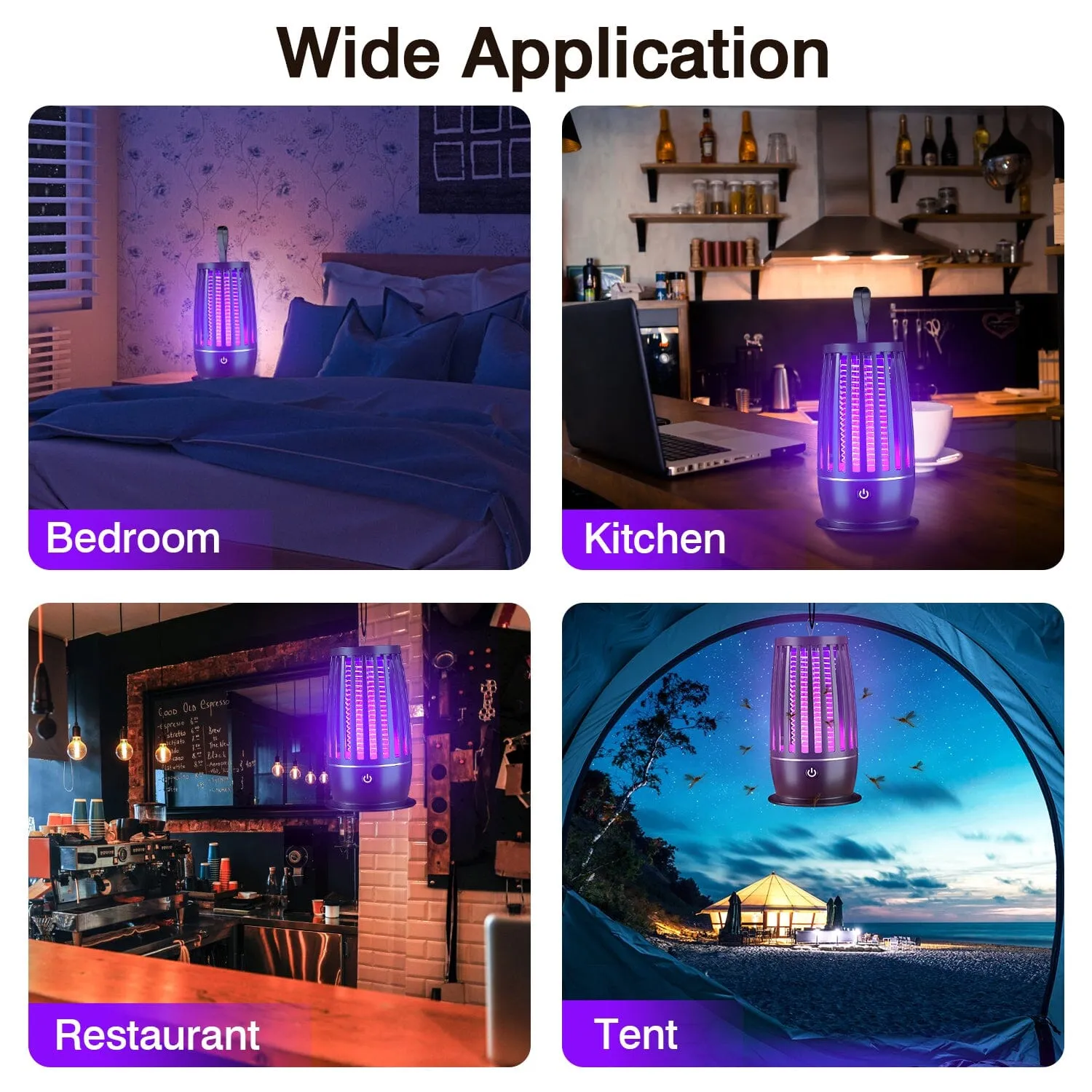 Killer Lamp Bug Zapper with Night Light Strap Mosquito Catcher