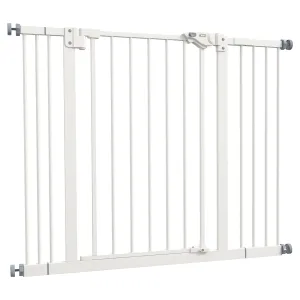 Metal 74-100cm Wide Adjustable Dog Gate Black