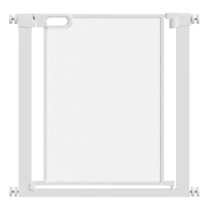 PawHut Pressure Fit Safety Gate for Stairs w/ Auto Close 75-82 cm - White