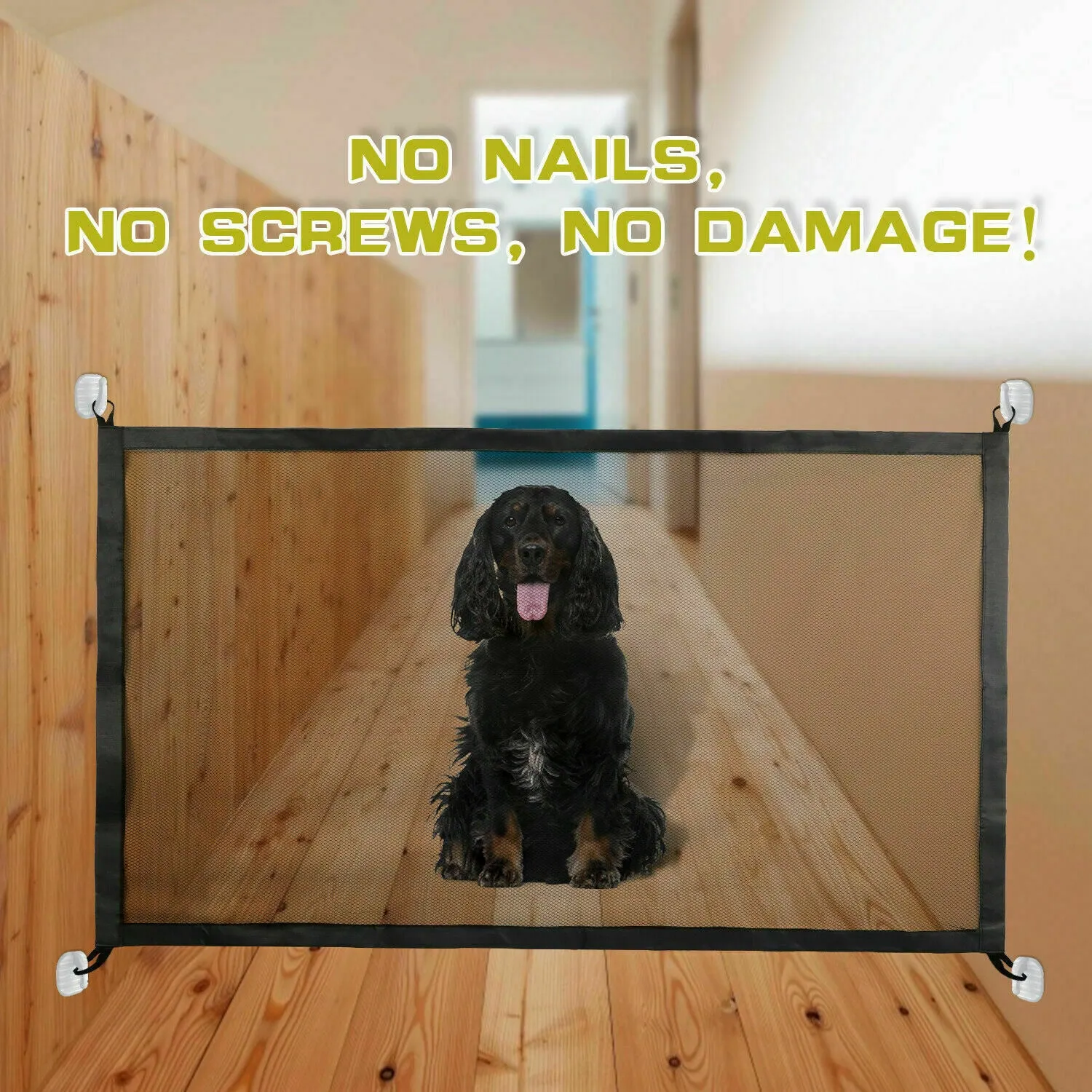 Pets Dog Cat Baby Safety Gate Portable Mesh Fence for Stairs Doors