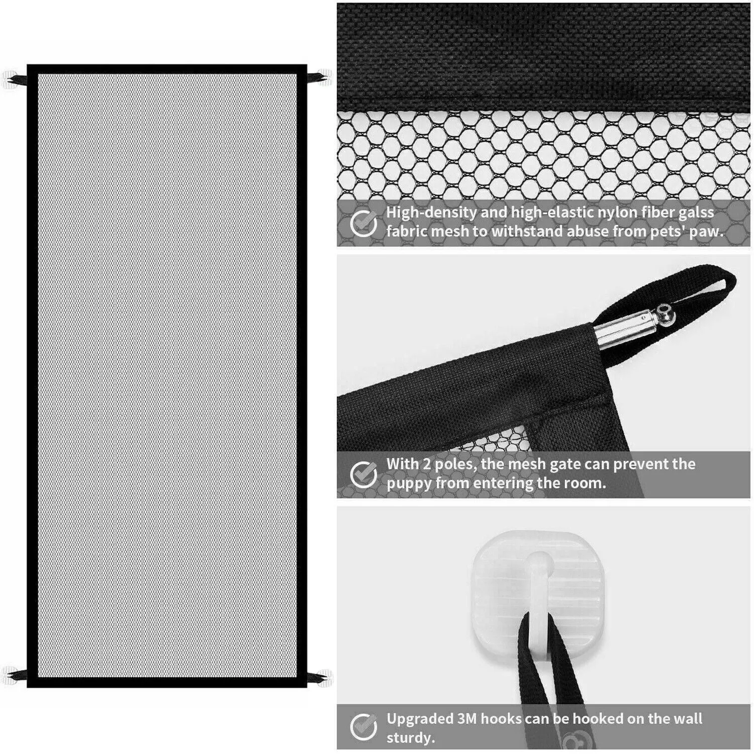 Pets Dog Cat Baby Safety Gate Portable Mesh Fence for Stairs Doors