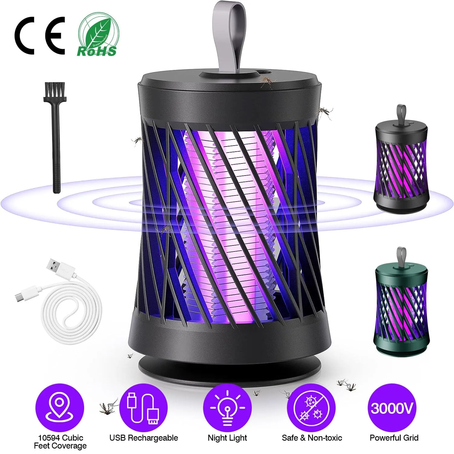 Rechargeable Mosquito Killer Lamp with Night Light