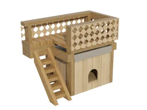 Small DIY Dog House Plans with Roof Deck Outdoor Wooden Kennel Pet Home Shelter